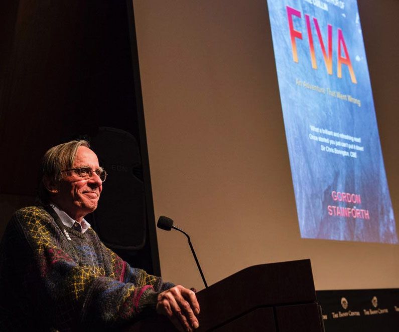 Gordon giving acceptance speech for Best Book of Mountain & Wilderness Literature at Banff 2012