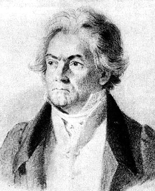 Beethoven drawing by Decker, 1824