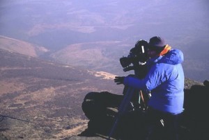 Gordon filming on Fairbrook Naze in March 2003