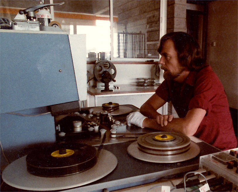 Ray Lovejoy at Steenbeck editing machine